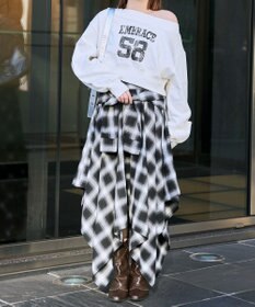 WEGO チェックシャツラップスカート