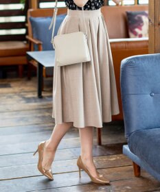 Tiaclasse 【洗える】体型カバーも叶う麻調フレアタックスカート