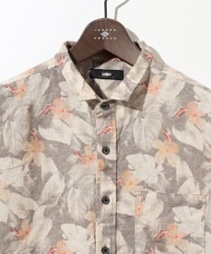 JOSEPH ABBOUD ボタニカルプリント7分袖シャツ