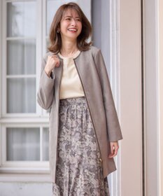 ANY SIS L 【洗える】スエードライクトリミング コート