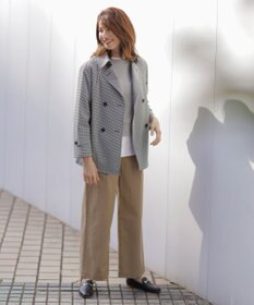 J.PRESS LADIES 【洗える】20チノストレッチ ワイドパンツ