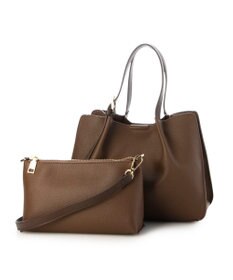 UNBILLION カシュカシュ cachecache / フェイクレザーショルダーバッグ付スクエアトート