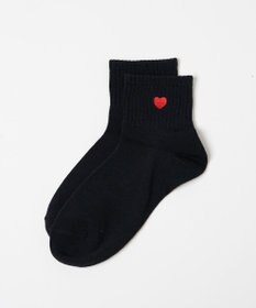 WEGO モチーフ刺繍アンクル底パイルソックス