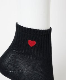 WEGO モチーフ刺繍アンクル底パイルソックス