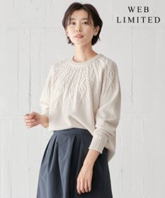 J.PRESS LADIES L 【WEB限定・洗える】 EIGER CORD 求心編み ニット
