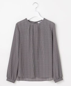 J.PRESS LADIES L デシンハウンドトゥースプリント ブラウス