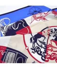 Marca 【Marcaオリジナル】色面シルエット馬車 小判スカーフ シルクツイル