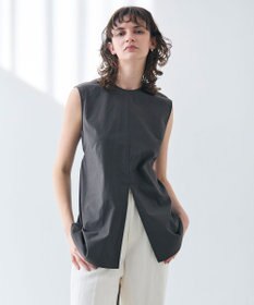 BEIGE， 【洗える・GISELe 6月号掲載】MALLOW / バックリボンコットンノースリーブブラウス