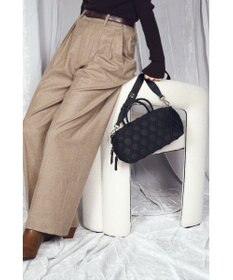 MIYABIYA 【撥水加工】篭目大柄エンボスボンディングミニボストン