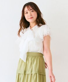 Feroux リボンタイフリルブラウス