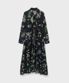 GRACE CONTINENTAL フラワープリントボウタイ付ワンピース