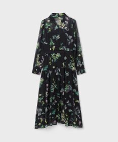 GRACE CONTINENTAL フラワープリントボウタイ付ワンピース