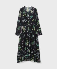 GRACE CONTINENTAL フラワープリントボウタイ付ワンピース