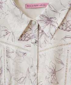 Maison de FLEUR はしごレースシャツワンピース