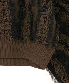 Green Parks ・ＥＬＥＮＣＡＲＥ　ＤＵＥ　フリンジジャカードニット