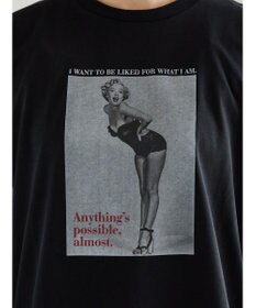 Te chichi マリリンモンローモノクロフォトTシャツ