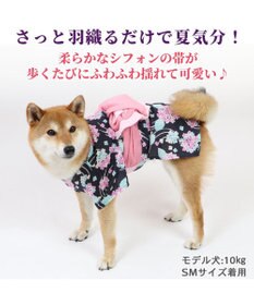 犬 服 浴衣 【中型犬】 紫陽花柄 桃 | 女の子 ペットウエア ドッグ 