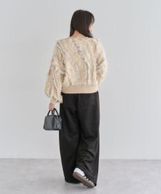 Green Parks ・ＥＬＥＮＣＡＲＥ　ＤＵＥ　フリンジジャカードニット