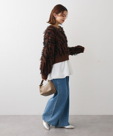 Green Parks ・ＥＬＥＮＣＡＲＥ　ＤＵＥ　フリンジジャカードニット