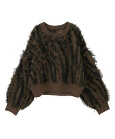 Green Parks ・ＥＬＥＮＣＡＲＥ　ＤＵＥ　フリンジジャカードニット