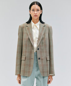 BEIGE， 【Oggi ８月号掲載】SELMA / チェックウールテーラードジャケット Camel × Nude