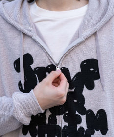 WEGO 【ユニセックス着用ITEM/MLサイズ展開】メッシュロゴジップパーカー