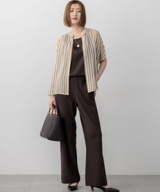 23区 L 【WEB&一部店舗限定/洗える】ストライププリント シフォン ブラウス