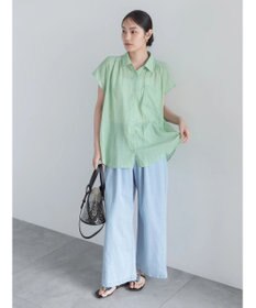 Te chichi 【7色展開】シャンブレーボイルフレンチスリーブシャツ