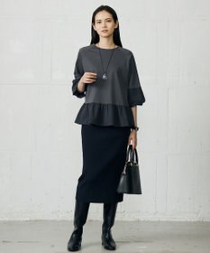 自由区 L クリアコットンポンチペプラム カットソー