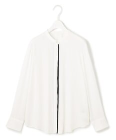 ICB L 【新色追加・WEB限定カラーあり・接触冷感・UVケア・速乾・洗える】BackSatinAmunzen バンドカラーブラウス