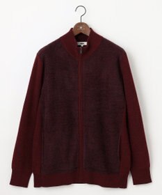 JOSEPH ABBOUD 【キングサイズ・イタリア糸使用/洗える】メリノブレンドモール ジップ ニット ブルゾン