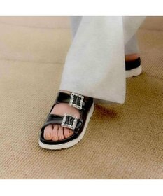 MODE ET JACOMO <carino>厚底ビジューバックルサンダル