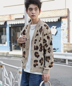 WEGO ベロアモールパターンカーディガン