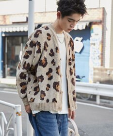 WEGO ベロアモールパターンカーディガン