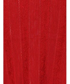 Te chichi フリンジニットハーフスリーブトップス