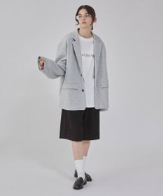 WEGO 【ユニセックス着用ITEM/MLサイズ展開】ボンディングスウェットテーラードジャケット