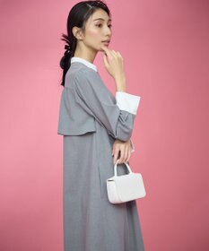 組曲 L 【KUMIKYOKU NAVY】ウーステッドライククロス シャツワンピース