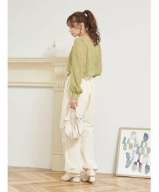 earth music&ecology ＳＥＴ２点カットジャカードカーディガン＋ビスチェ