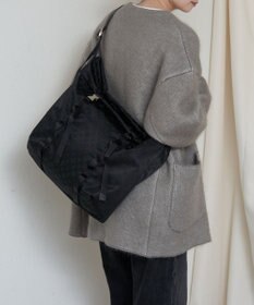 russet ナイロンジャガードメタルバックルショルダーバッグ L(CE-1656)