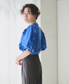 #Newans 【撥水・吸水速乾】コンビネーションフリルスリーブカットソー