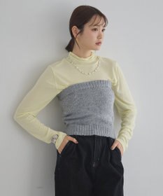 earth music&ecology 【セット2点】SET2点フラワースパンコールカーデ＋ビスチェ