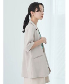 earth music&ecology リネンライク５分袖ジャケット