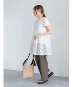 Te chichi 【接触冷感】エンボスロゴフレンチスリーブTシャツ