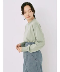 earth music&ecology バックボタンクルーネックニットプルオーバー