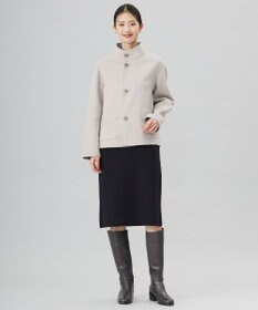 J.PRESS LADIES 【リバーシブル】ウールナイロンリバー スタンドカラー コート