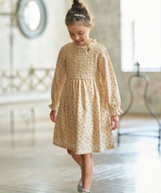 組曲 KIDS 【110-140cm】モノトーン花柄 ワンピース