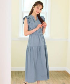 Feroux ショルダーフリルティアード ワンピース