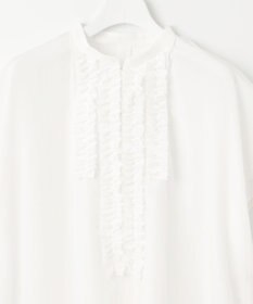 自由区 【洗える】ソフトリネンフリルディティール ブラウス