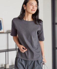 AMERICAN HOLIC 抗菌防臭リブ5分袖カットプルオーバー