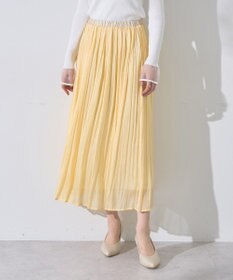 YECCA VECCA シャイニーサテンプリーツスカート